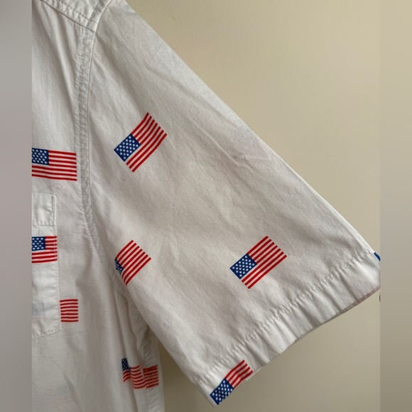 Mad Engine Men Button Up Shirt Medium White American Flag All Over Print USA - Picture 5 of 11